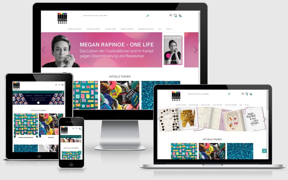 Screenshot Onlineshop von queerbooks.ch